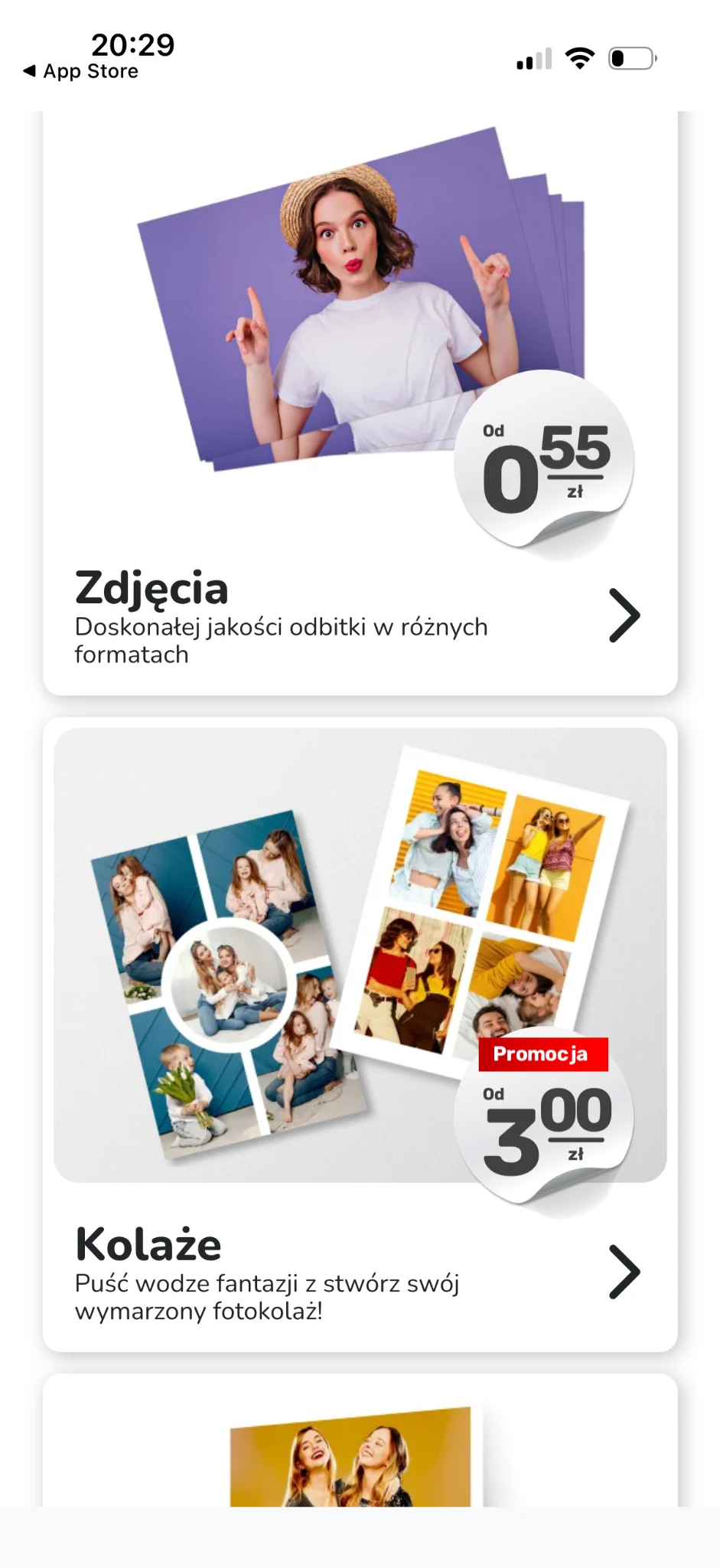 Wybór produktów Zdjęcia i Kolaże w Mobile Photo Kiosk